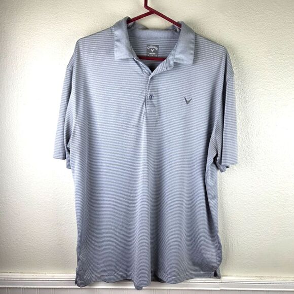 Callaway Men's Gray Striped Opti-dri Golf Polo Shirt Size XL - Picture 1 of 10